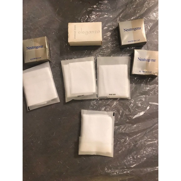 Neutrogena Shower Cap And Eleganza Shoe Sponge And Show Mitt Lot Of 8 New - Picture 9 of 10